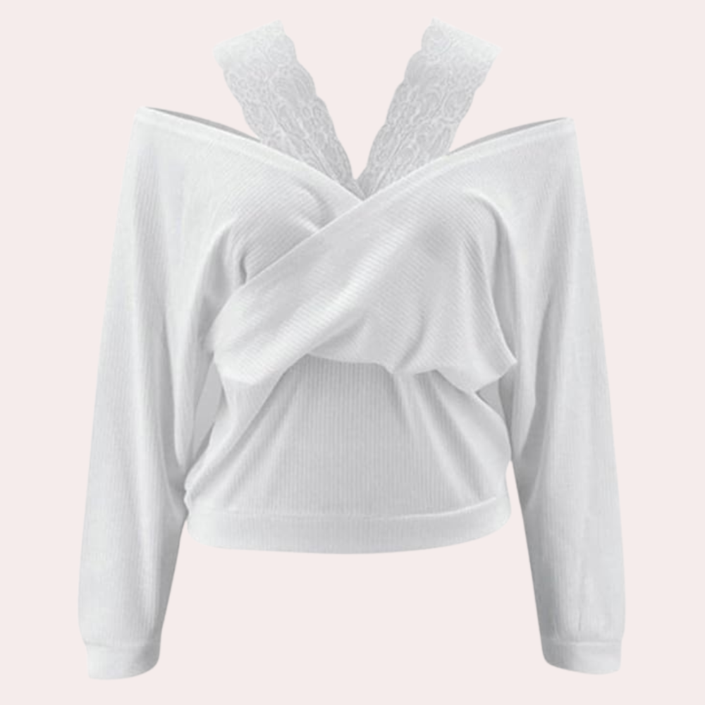 DARCY - Eleganter Pullover Mit Spitzenriemen Für Damen