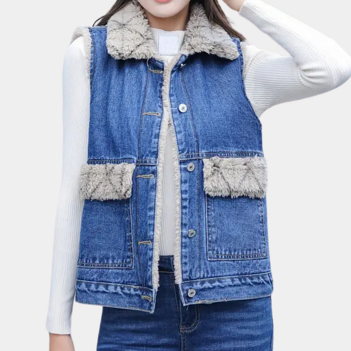 ELENA - Ärmellose Winter-Denim-Weste Für Damen