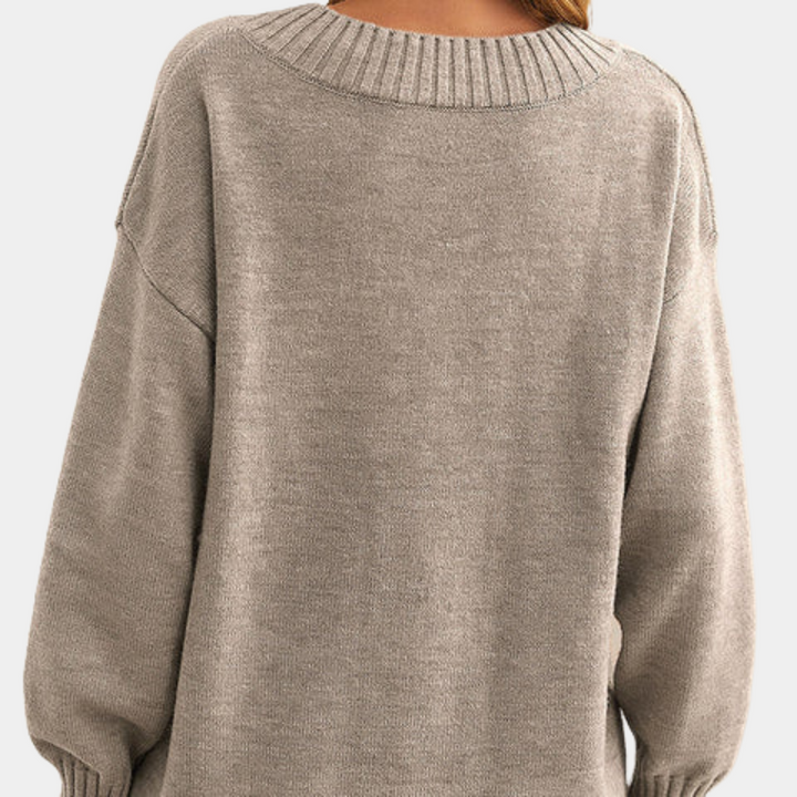 Eleganter Damenpullover mit V-Ausschnitt