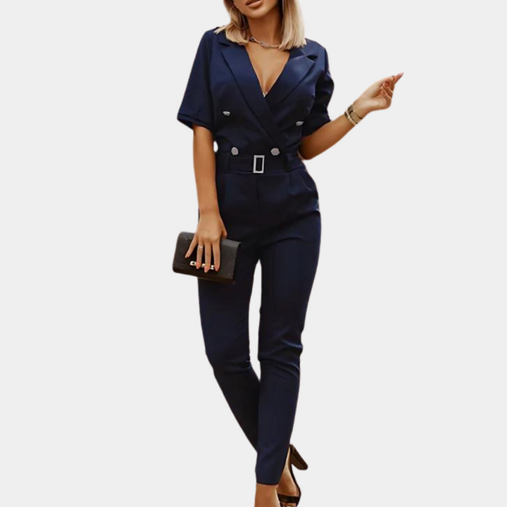 Eleganter Damen-Overall mit V-Ausschnitt