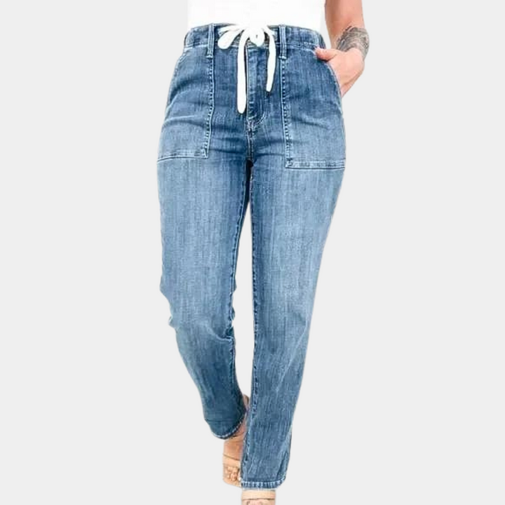 Hochtaillierte Hose mit Kordelzug für Damen