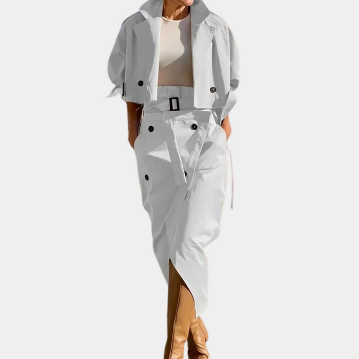 Stilvolles Trenchcoat-Set für Damen