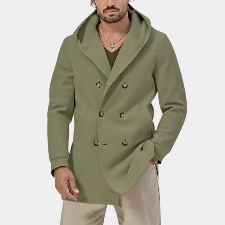 Lässiger Herren-Trenchcoat mit Kapuze