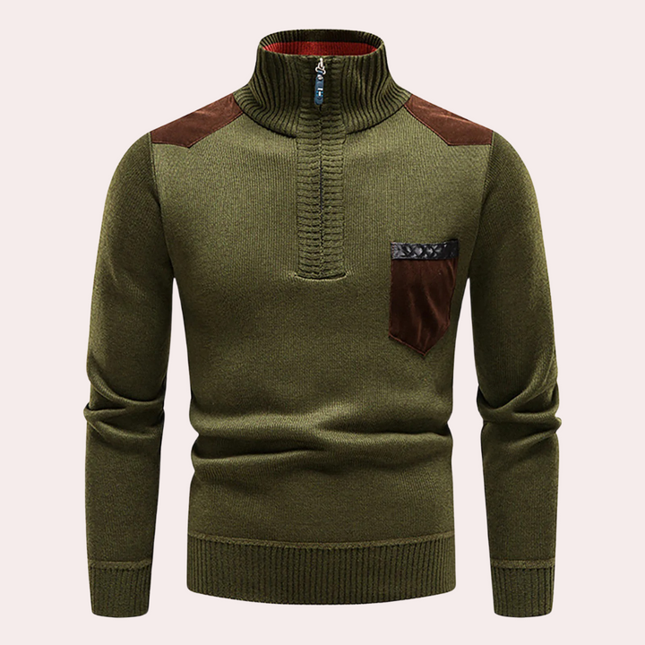 Stylischer Pullover mit halbem Reißverschluss für Herren