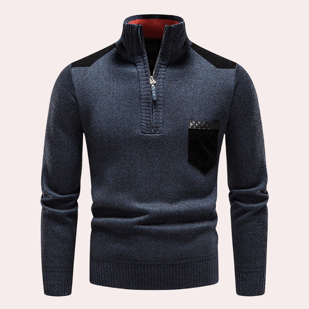 Stylischer Pullover mit halbem Reißverschluss für Herren