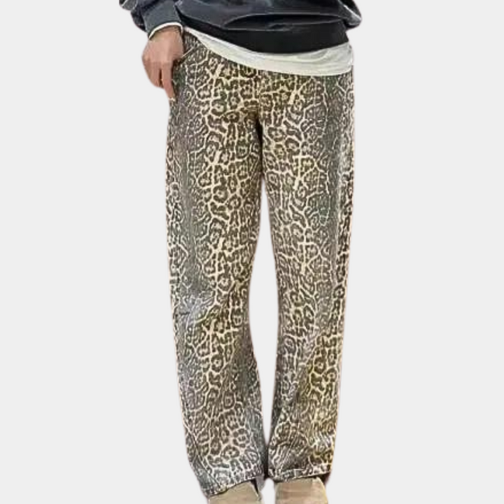 Bequeme Damenjeans mit Leopardenmuster