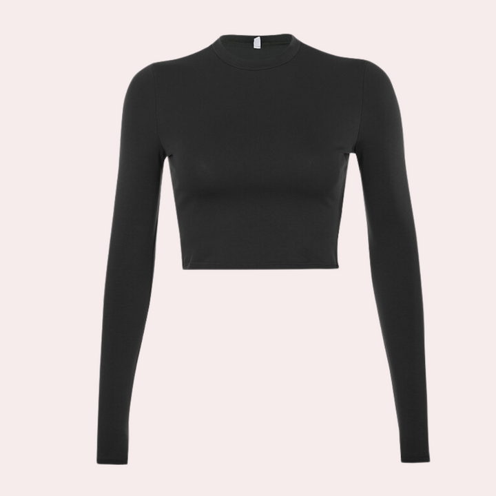 Langärmeliges Crop Top für Damen