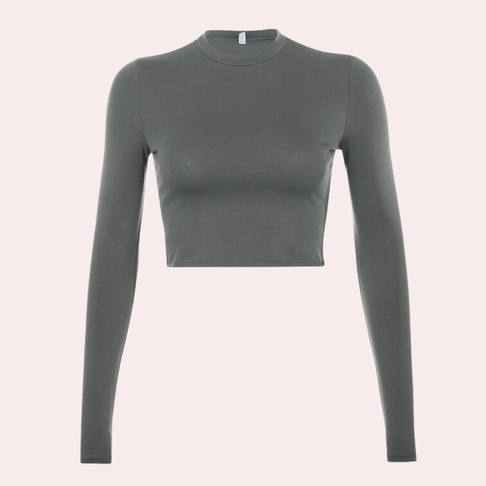 Langärmeliges Crop Top für Damen