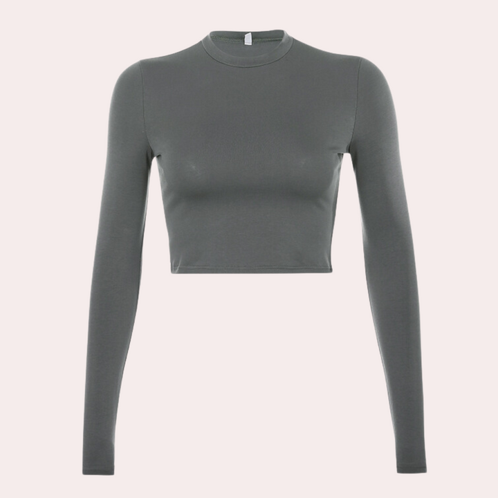 Langärmeliges Crop Top für Damen