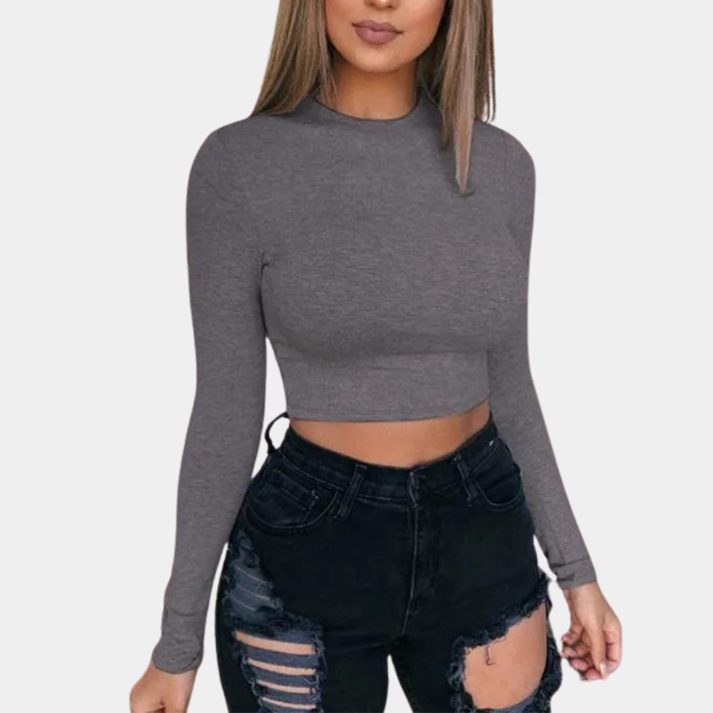 Langärmeliges Crop Top für Damen