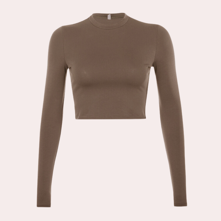 Langärmeliges Crop Top für Damen