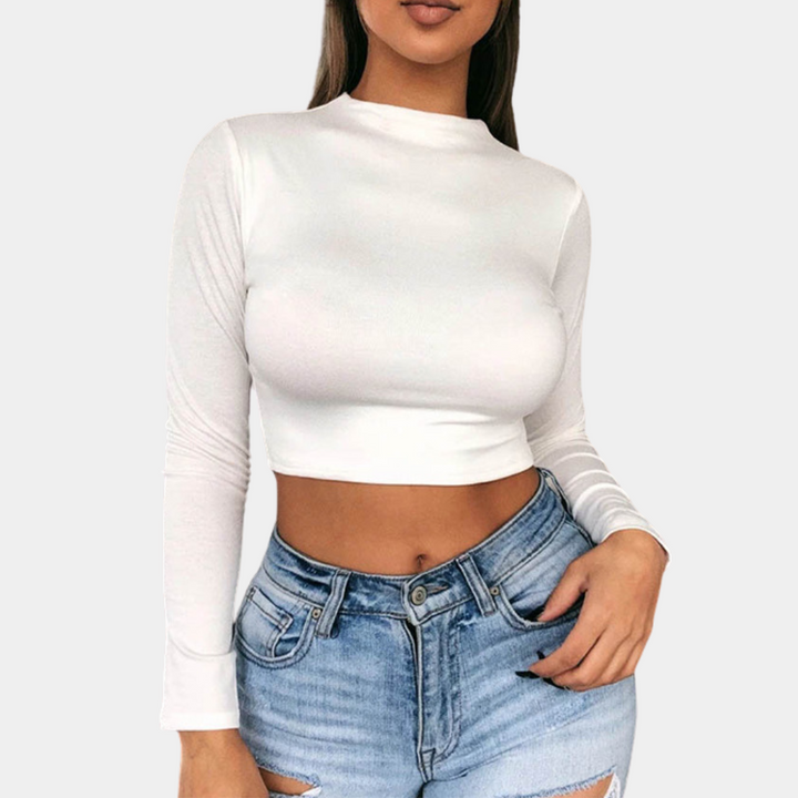 Langärmeliges Crop Top für Damen