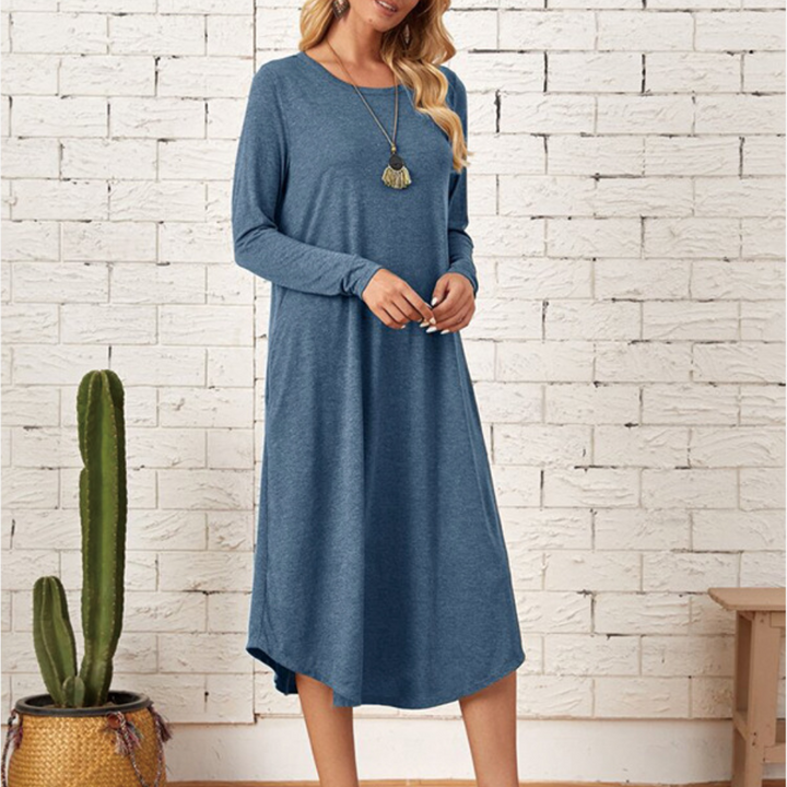 Langärmeliges Freizeitkleid für Damen