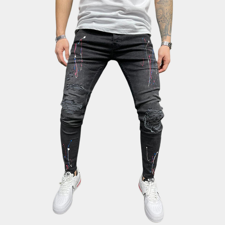 Pietro - Moderne Herrenjeans mit Farbdesign