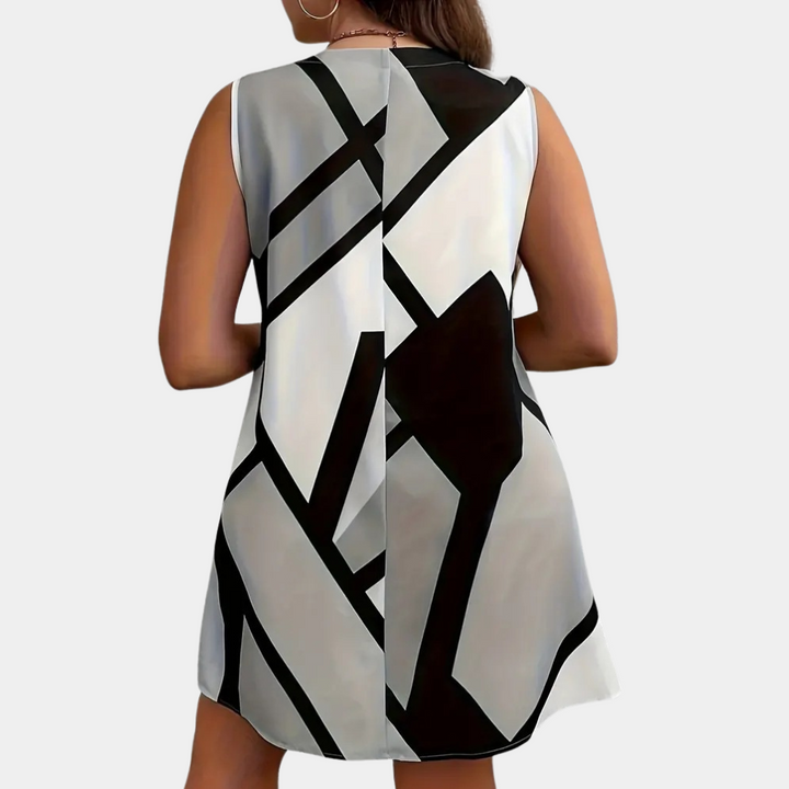 Florencia - Moderne Geometrie: Ärmelloses Kleid mit Grafischem Design