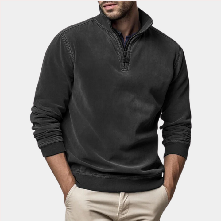 Elvio - Herren Minimalistischer Bequemer Pullover