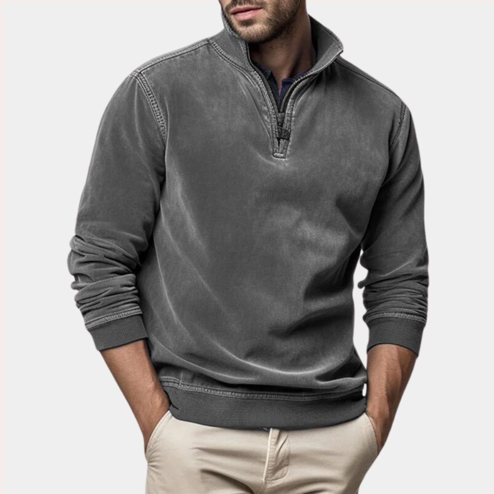 Elvio - Herren Minimalistischer Bequemer Pullover