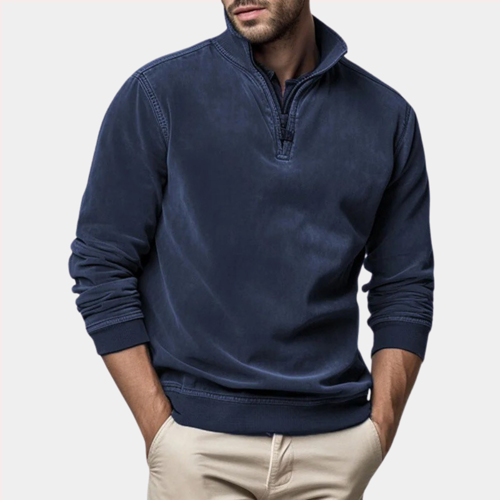 Elvio - Herren Minimalistischer Bequemer Pullover