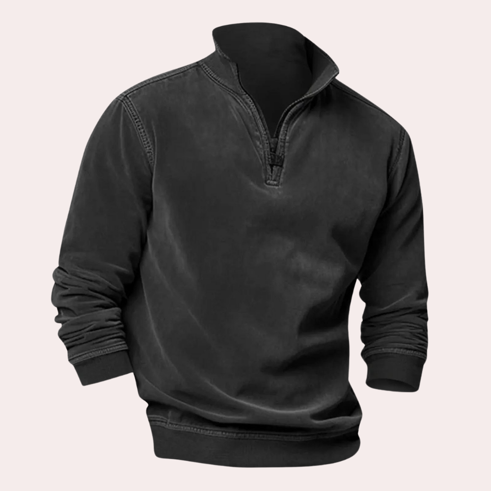 Elvio - Herren Minimalistischer Bequemer Pullover