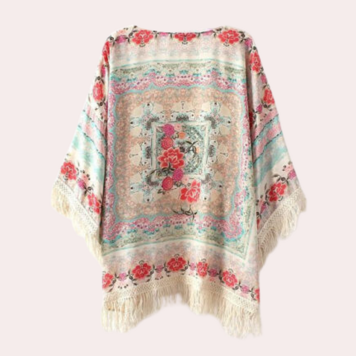 Marjorie - Bohemien Blütenharmonie Legerer Cardigan