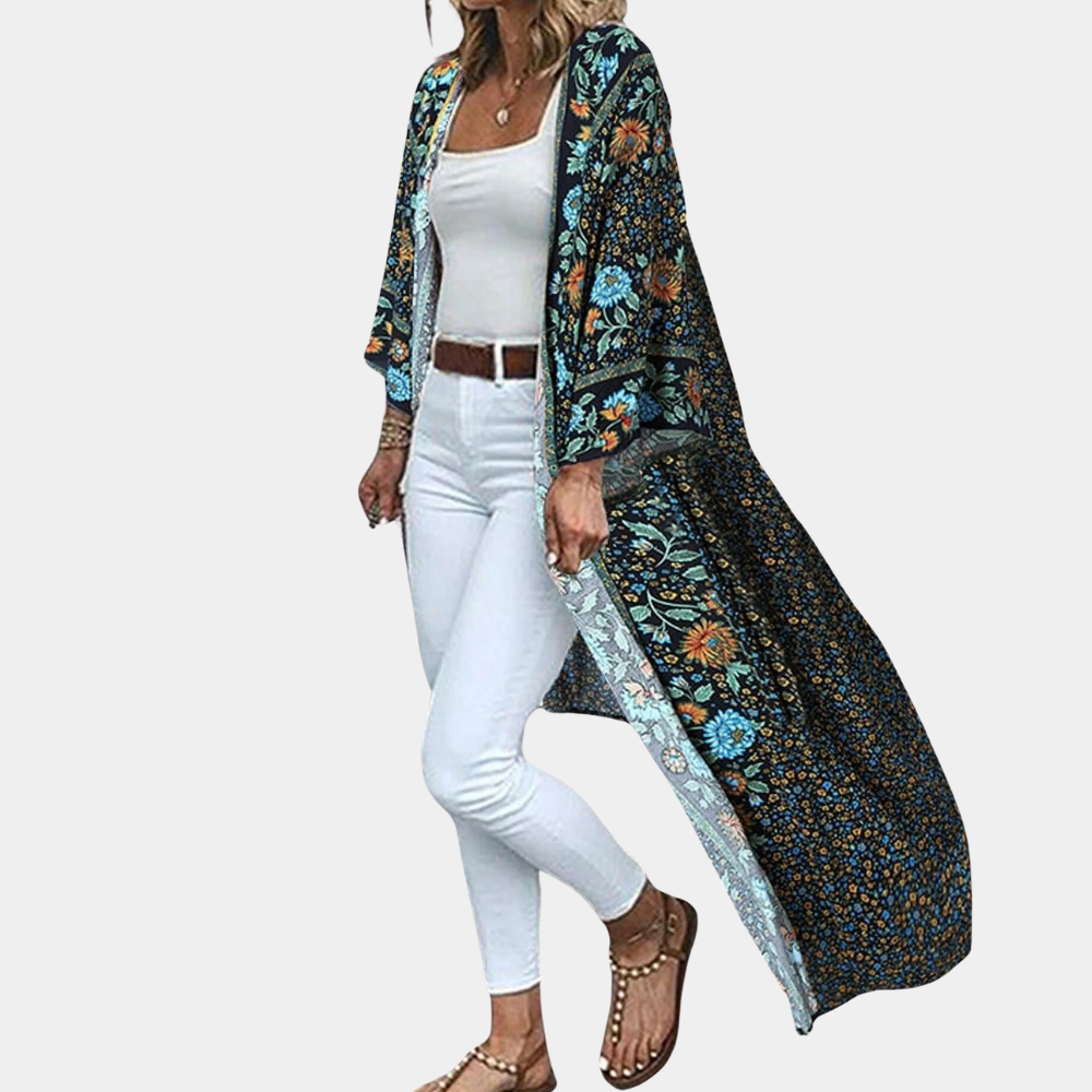 Courtney - Florale Freiheit Bohemian Langarm-Cardigan