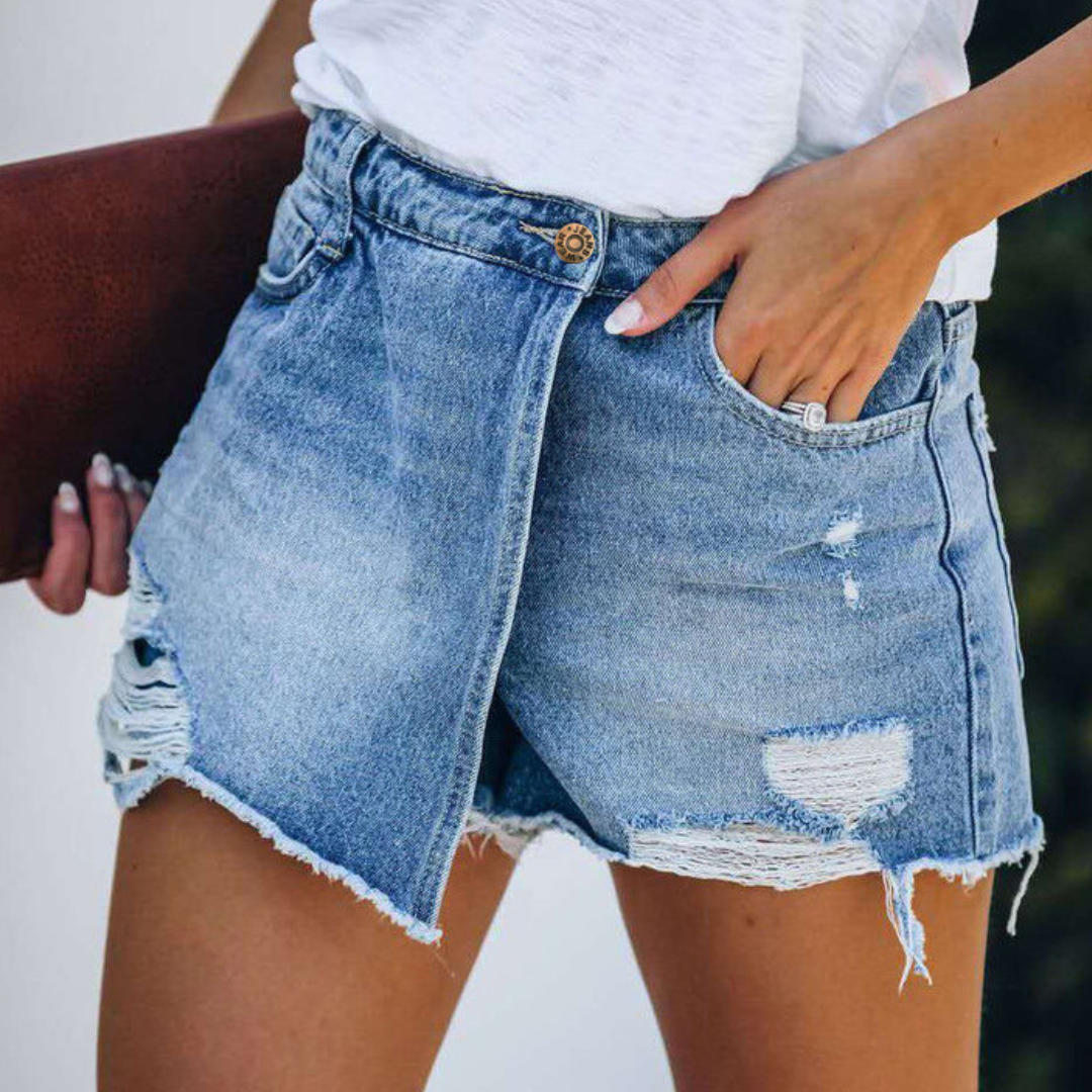 Hildegard - Moderne Shorts mit ausgefranstem Saum für Damen