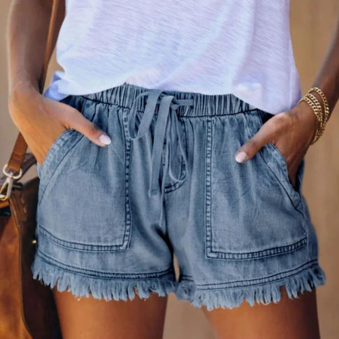 Delfine - Coole und lässige, atmungsaktive Denim-Shorts für Damen mit Seitentaschen