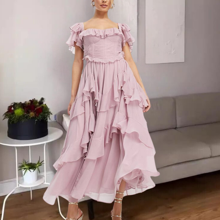 Ula - Romantisches Rüschen-Lagenkleid für Damen