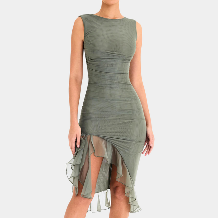 Jade - Romantisches Bodycon-Kleid mit Rüsche