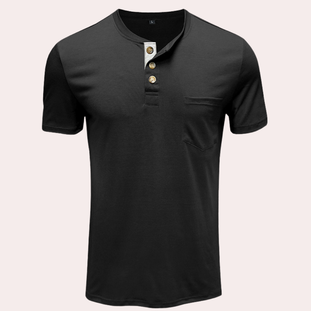 Xaver - Stylisches T-Shirt für Herren mit Knöpfen