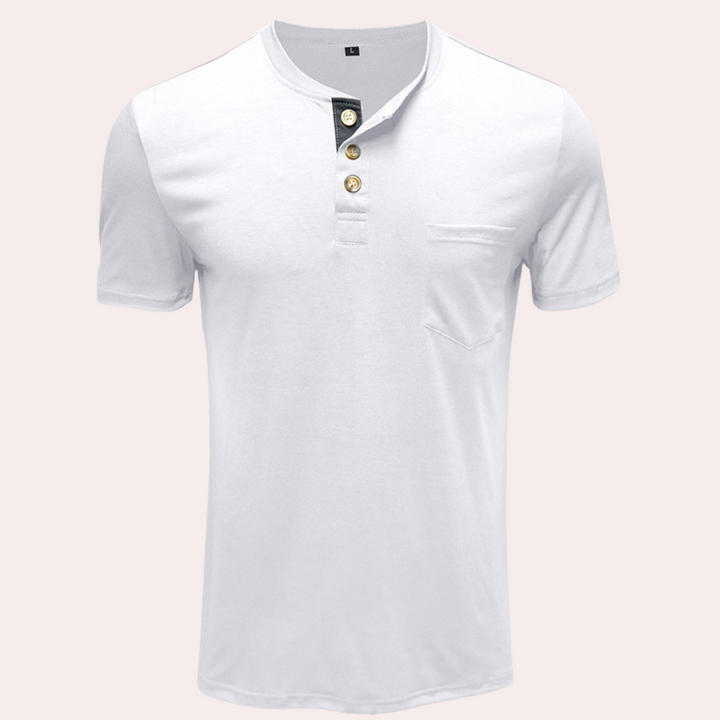 Xaver - Stylisches T-Shirt für Herren mit Knöpfen