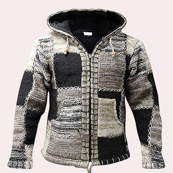 Orlando - Herrenjacke mit Kapuze und Patchwork