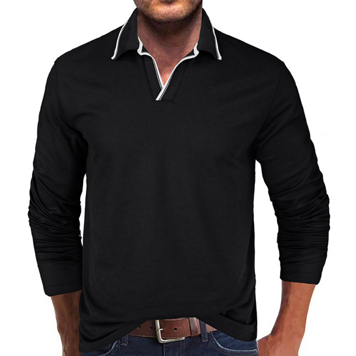 Cipactli - Trendiges Herren-Langarmshirt mit V-Ausschnitt