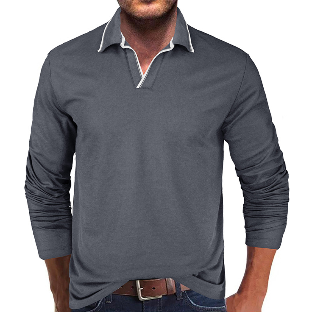 Cipactli - Trendiges Herren-Langarmshirt mit V-Ausschnitt