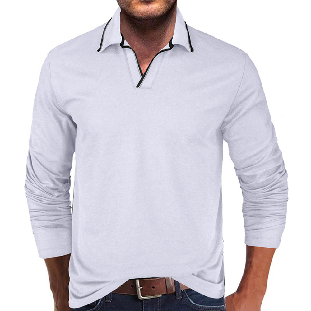 Cipactli - Trendiges Herren-Langarmshirt mit V-Ausschnitt