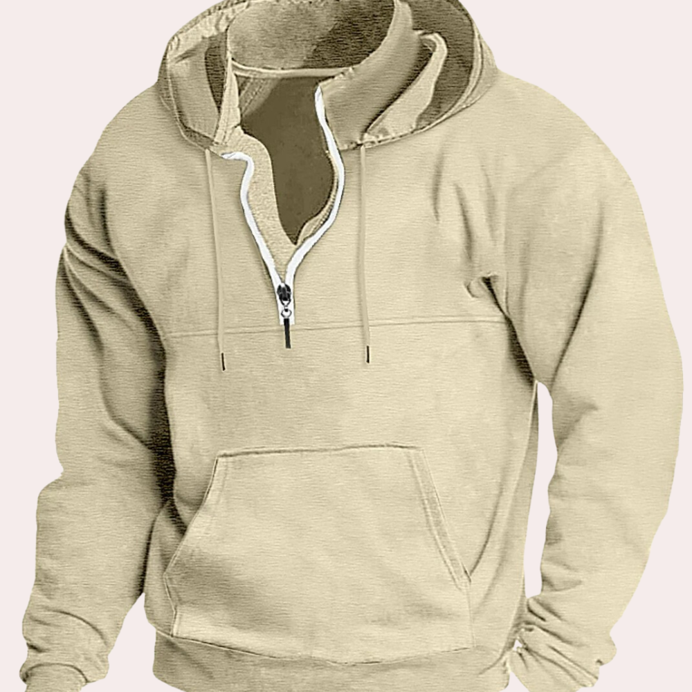 Wolfgang – Bequemer Herren-Hoodie mit halbem Reißverschluss