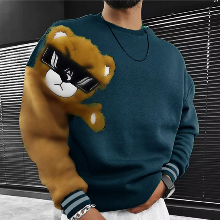 Bernd – Herren-Sweatshirt mit Cartoon-Bär-Stickerei