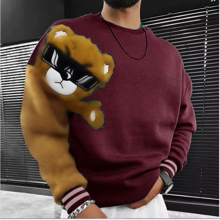 Bernd – Herren-Sweatshirt mit Cartoon-Bär-Stickerei