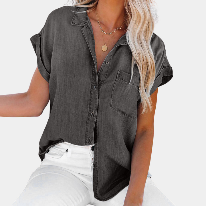 Shaloni - Stilvolles, lässiges Damen-Denim-Shirt