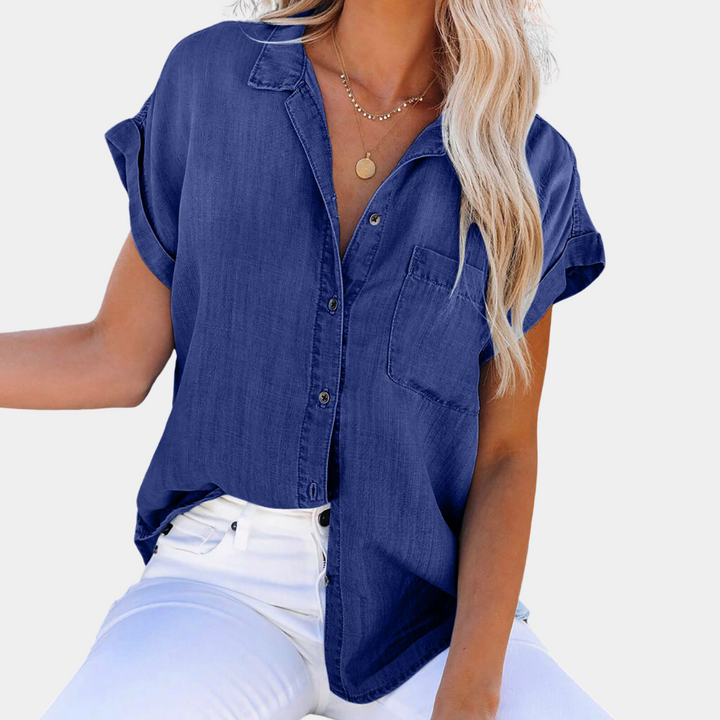 Shaloni - Stilvolles, lässiges Damen-Denim-Shirt