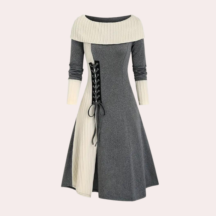 Seraphine - Farbblock-Schnürkleid für Damen