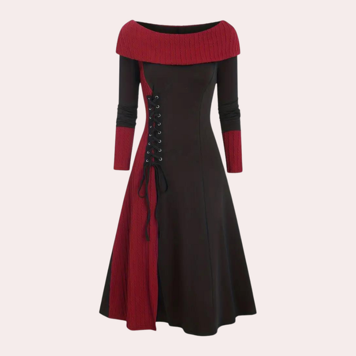 Seraphine - Farbblock-Schnürkleid für Damen