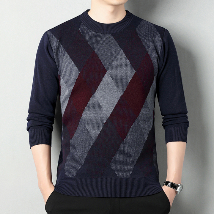 Flaviu - Moderner Herrenstrickpullover mit geometrischem Muster