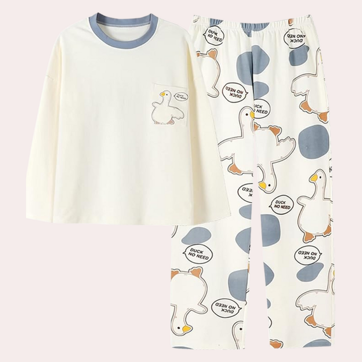 Goergeta - Bequemes Damen-Pyjama-Set