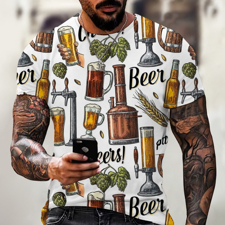 Nikos - Lässiges und bedrucktes Oktoberfest-T-Shirt für Herren