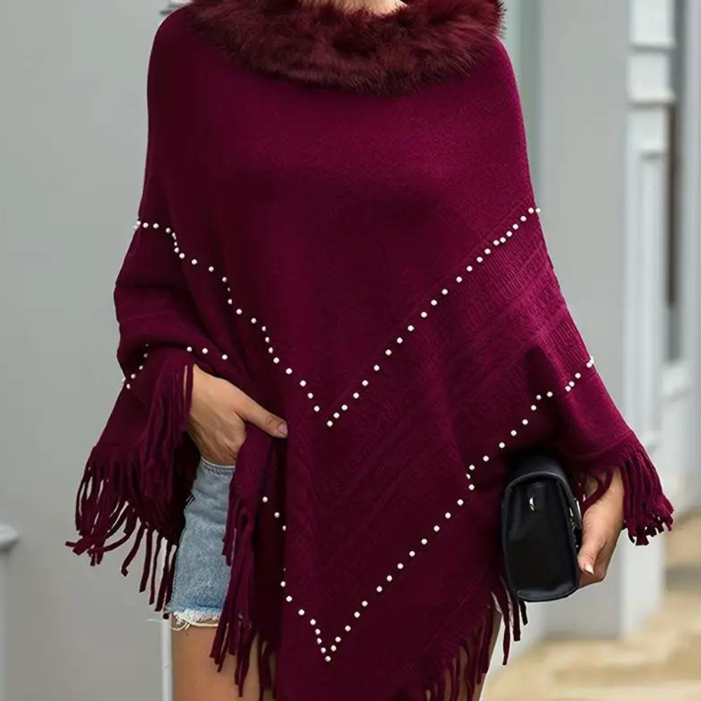 Eftychia - Eleganter Damen-Strickponcho