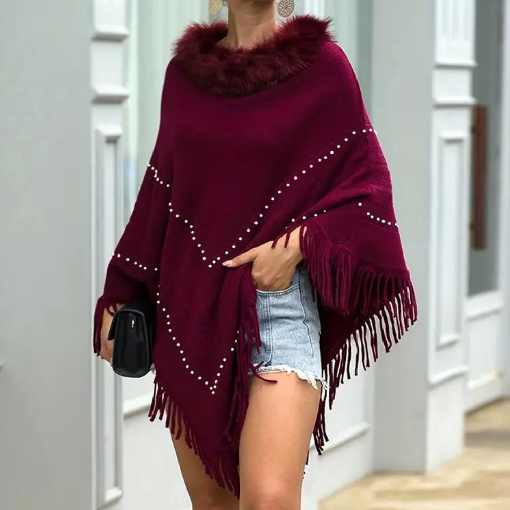 Eftychia - Eleganter Damen-Strickponcho