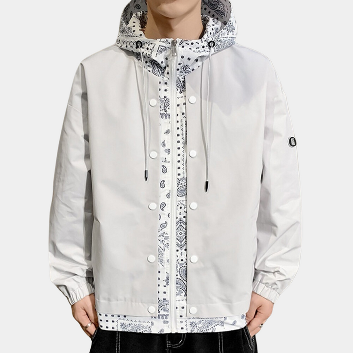 Janez - Stilvolle Herren-Kapuzenjacke mit Paisley-Print