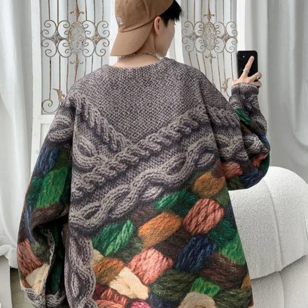 Ferke - Lässiger Herren-Strickpullover in Oversize-Passform