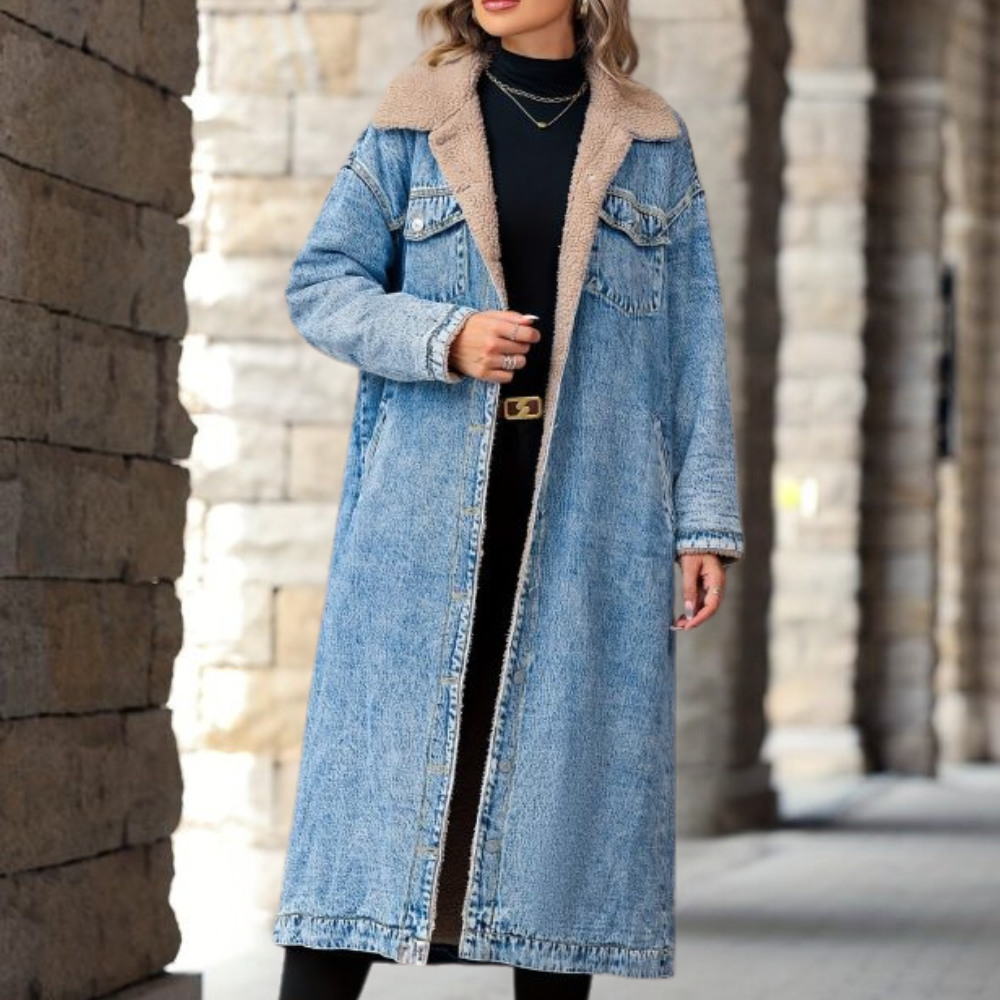 Gretchen - Gemütlicher Denim-Mantel für Damen